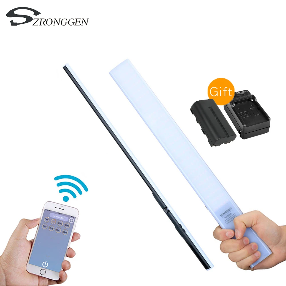 YONGNUO YN360S 5500K Handheld Ice Stick LED Video Light+NP-F550 Battery Charger Photographyic Lamp Phone App Control