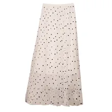 Летние Элегантные женские длинные юбки с высокой талией плиссированная юбка в горошек Милая фатиновая юбка вечерние женские новые AD