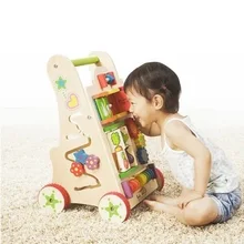 Fashion Solid Wood Baby Walkers Multi Functional Game Walker Lovely Design