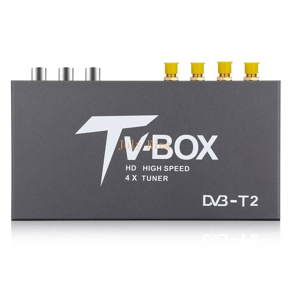 Четыре антенны DVB-T2 Автомобильный цифровой HD ТВ приемник, DVB-T2 приемник HDMI ТВ тюнер Поддержка 160 км/ч MPEG-1/-2/-4, декодер H.264
