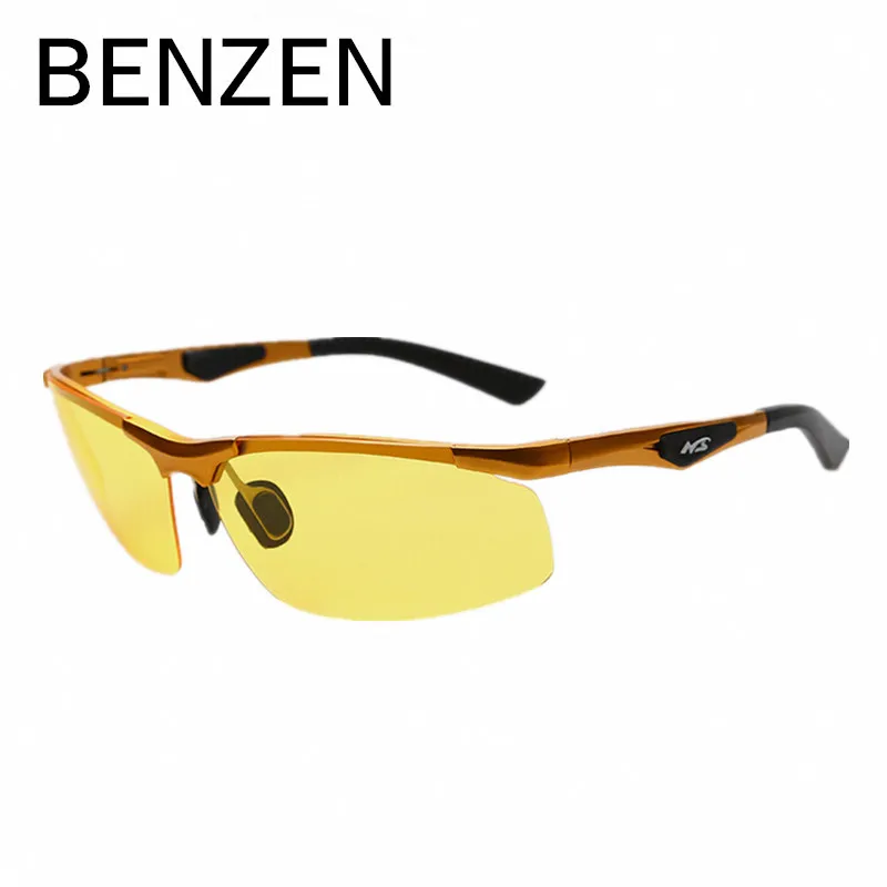 BENZEN, очки для ночного вождения, мужские очки для зрения, сплав, очки для ночного видения, желтые очки, мужские очки для вождения, NVG, чехол 8005