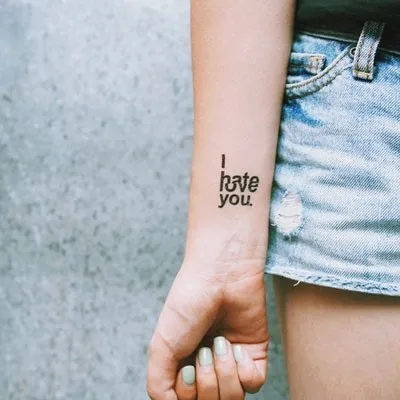 Ntt061 I Hate Love You Waterproof Tattoos Love Quotes Temporary Tattoo Body Art Sex Product For Neck Arm Hand Product Market Product Mixerproduct Perfume Aliexpress