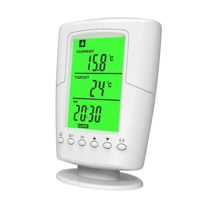 

Wireless Programmable Thermostat Socket Controller Heating & Cooling function With Remote Control + LCD Backlight EU plug