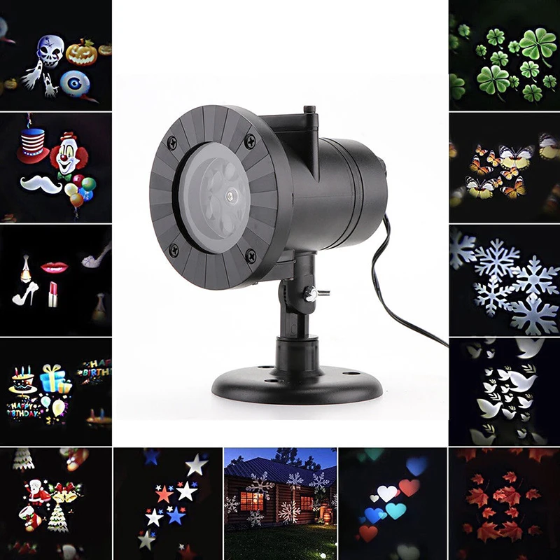 

Outdoor LED Laser Stage Chrismas Party Light 12-Patterns Snowflake Projector Decoration Light #256169