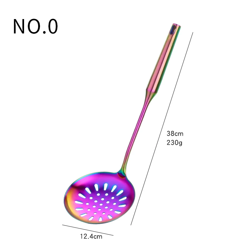 1 шт. нержавеющая сталь Радужная кухонная утварь с держателем набор инструментов для приготовления пищи Тернер ковш ложка для ресторана столовая посуда