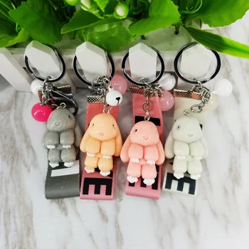 

Resin Rabbit Keychain Love Rope Key Chains Decorative Pendants for Women Bags Car Key Accessories Wedding Party Gifts