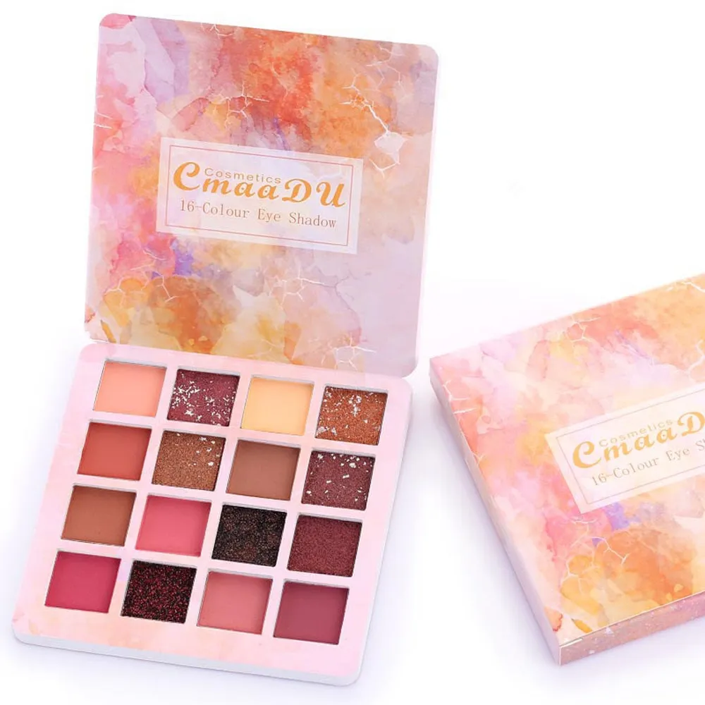 

CmaaDu 16 Color Professional Eyeshadow Palette Waterproof Cosmetic Shiny Matte Eye Shadow Shimmer Makeup Palette Women Eyeshadow