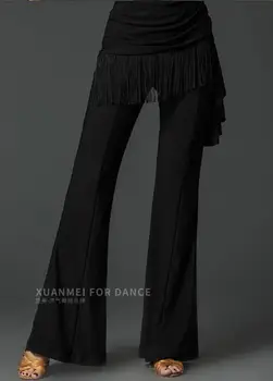 

Latin Dance Dress For Hot Sale Cotton Modal Polyester women New Tassel Latin Dance Practice Pants For Girl Trousers ke0101