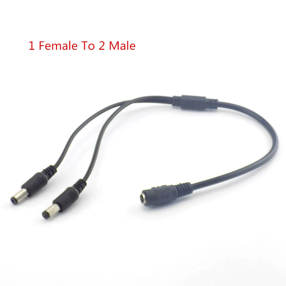 CCTV Pickup Microphone Audio Sound DC 1 to 2 Way Power Splitter Cable RCA male to Male Connector Monitoring for CCTV Camera