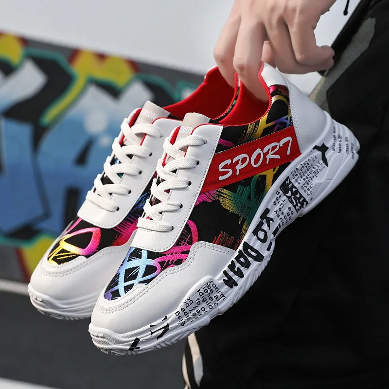 

Popular Men Casual Shoes Men Sneakers Fashion Polychromatic Canvas Lace-Up Breathable Comfortable Shoes Zapatillas De Hombre