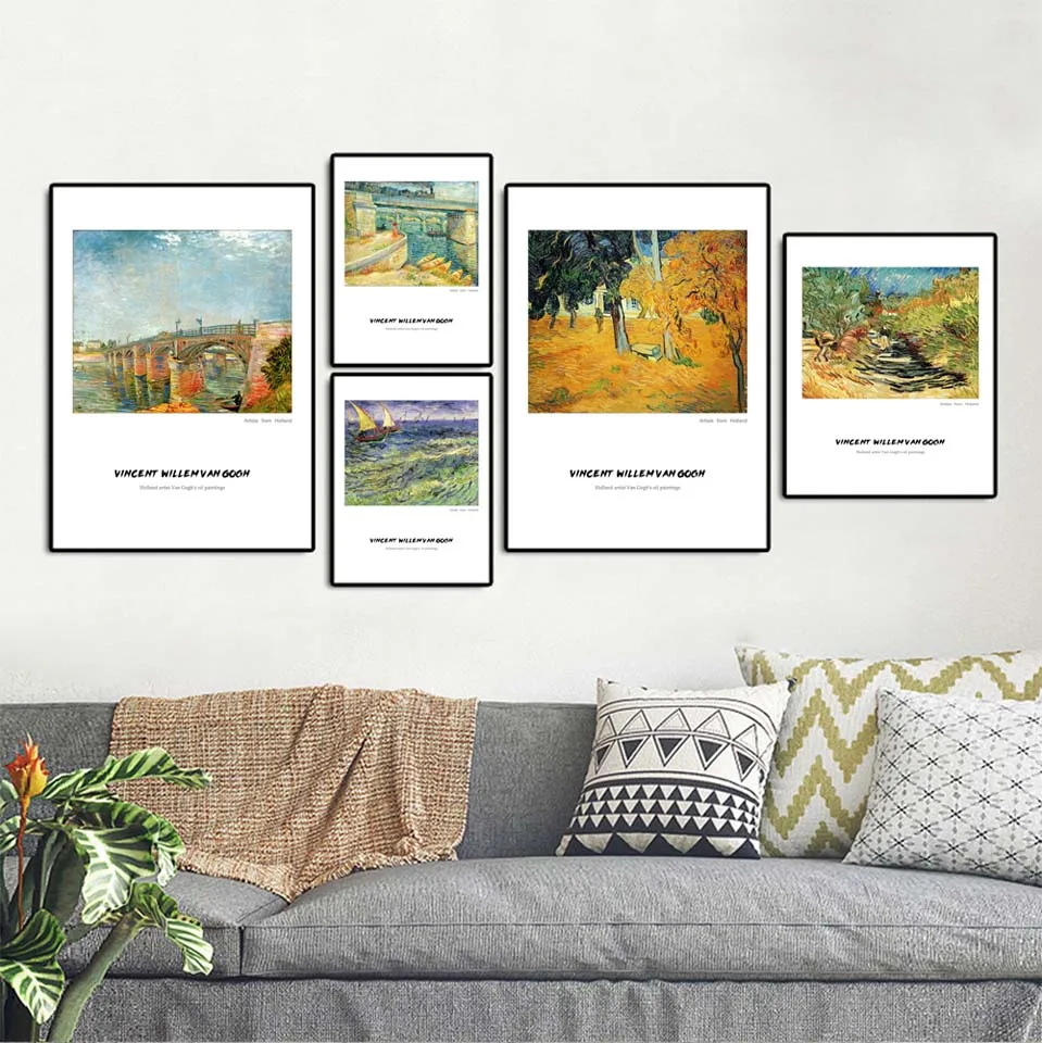 

Home Decoration creative personality sofa background wall painting simple canvas printing Vincent Willem van Gogh 11