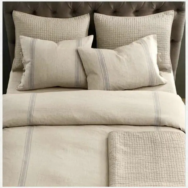 Aliexpress Flax Light Grey Stripe Linen Bed Duvet Aliexpress Flax Light Grey Stripe Linen Bed Duvet Cover Sets Pure Bedding King Queen Twin From Reliable Suppliers On