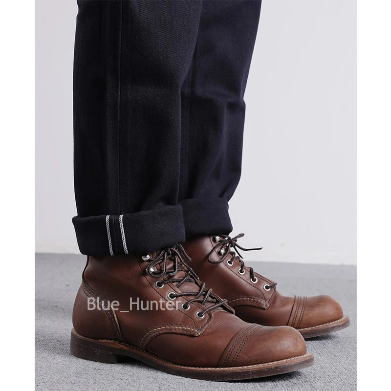  Red Wind Selvedge Denim Officer Chino Vintage WW2 Military Trousers Slim Fit Blue-Black OASH