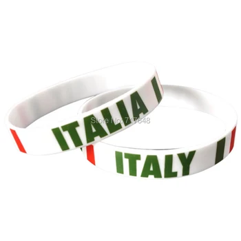 

100pcs Italy italia wristband silicone bracelets flag free shipping by FEDEX
