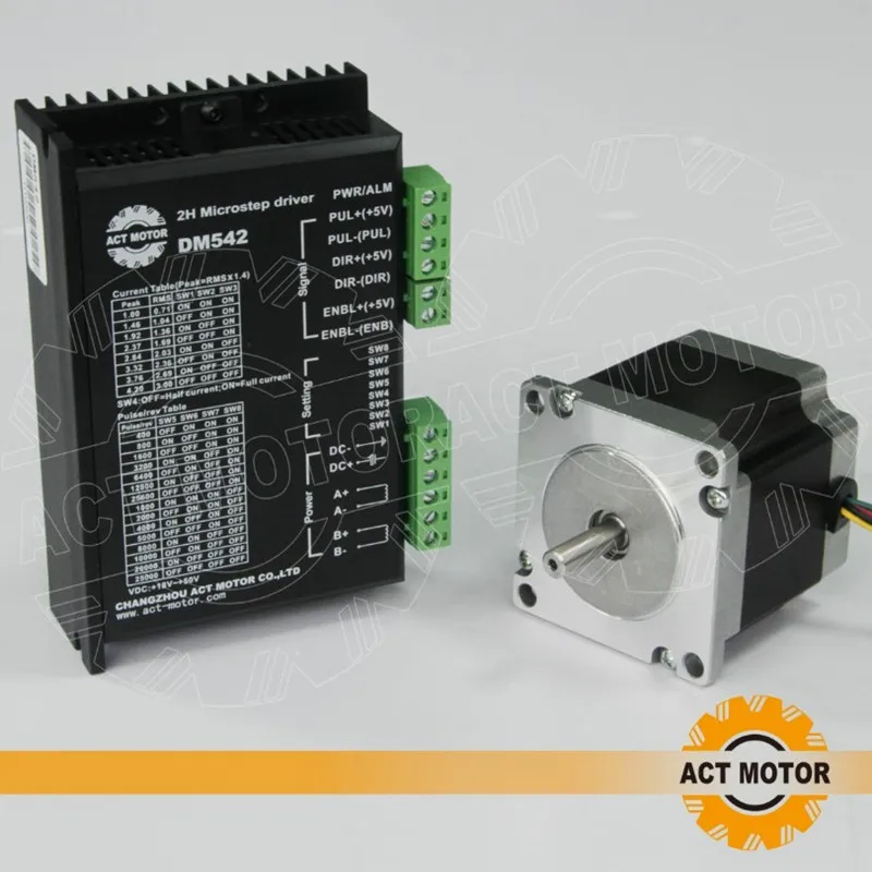 

ACT Motor 1PC Nema23 Stepper Motor 23HS6620B Dual Shaft 185oz 56mm 2A 6-lead+1PC Driver DM542 4.2A 50V US CA UK DE FR IT Free