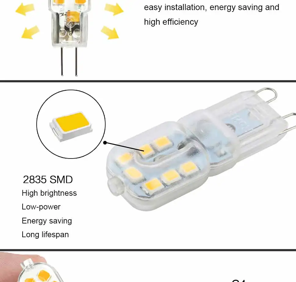 YWXLight G4 G9 светодиодный светильник 3 Вт 5 Вт Мини светодиодный светильник AC 220 В DC 12 В 2835SMD прожектор Высокое качество освещение заменить галогенные лампы