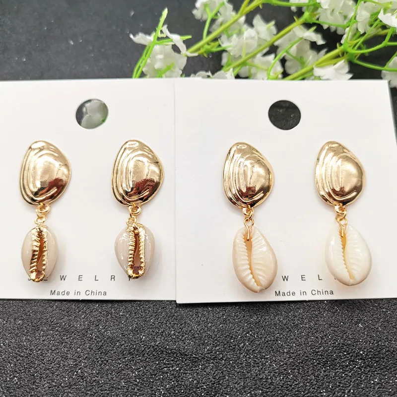 JCYMONG Newest Design Sea Shell Earrings FOr Women Bohemain Ocean Natural Shell Cowrie Statement Earring 2019 Beach Jewelry Gift - Image 4