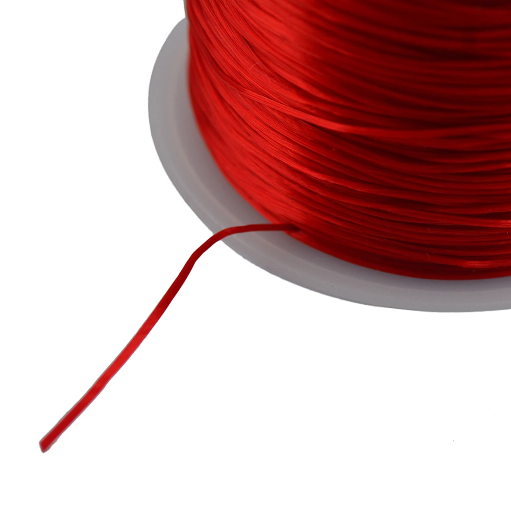 50 Yards Stretch Polyester Crystal String Cord Roll Jewelry Making DIY Red