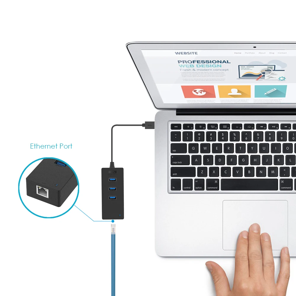 ICZI USB 3.0 2.0 1000 M RJ45 USB Hub جيجابت إيثرنت USB 3.0 الموانئ لنقل البيانات لأجهزة الكمبيوتر المحمول ماك بوك ل شياو mi mi مربع S/3