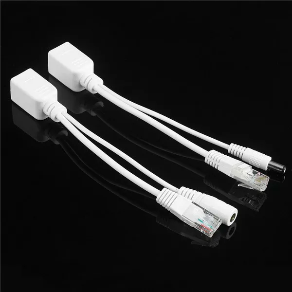 10 пар/лот Мощность Over Ethernet PoE Splitter кабель адаптера Комплект RJ45 5 В 12 В 24 В аксессуар