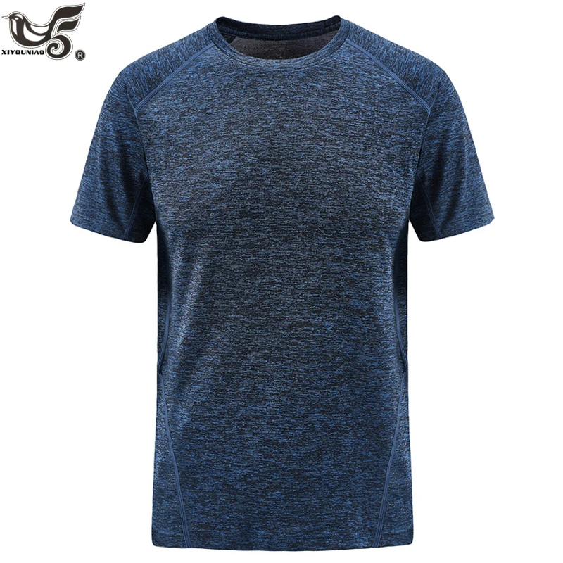 

XIYOUNIAO plus size L~7XL 8XL summer new men Elasticity Breathable Solid color quick dry t shirt casual bodybuilding tops&tees