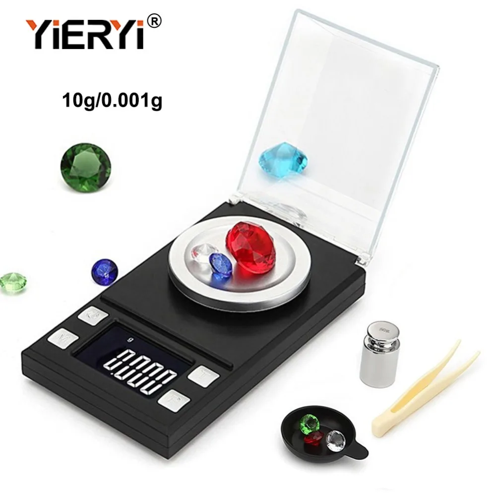 Pаспродажа Yieryi 100 г 50 г 20 г 10 г Электронные весы 0,001 ЖК цифровые весы ювелирные изделия лекарственные травы портативные лабораторные весы с точностью в м...