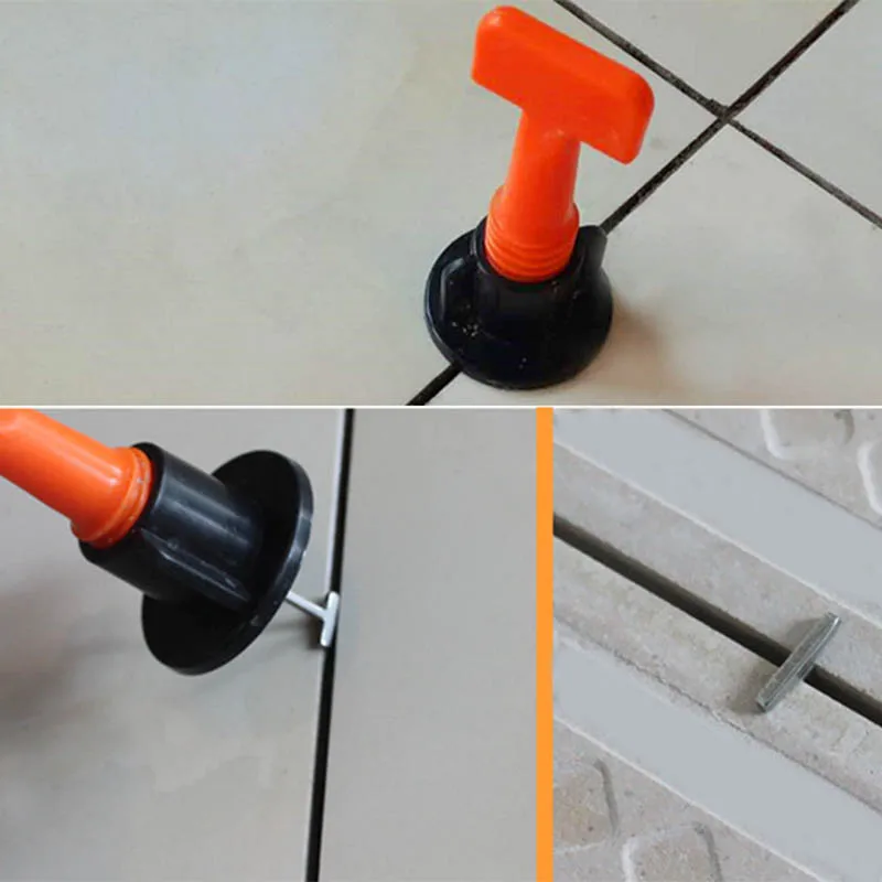 

50pcs Plastic Flat Ceramic Leveler Floor Wall Construction Tools Reusable Tile Leveling System Kits HTQ99