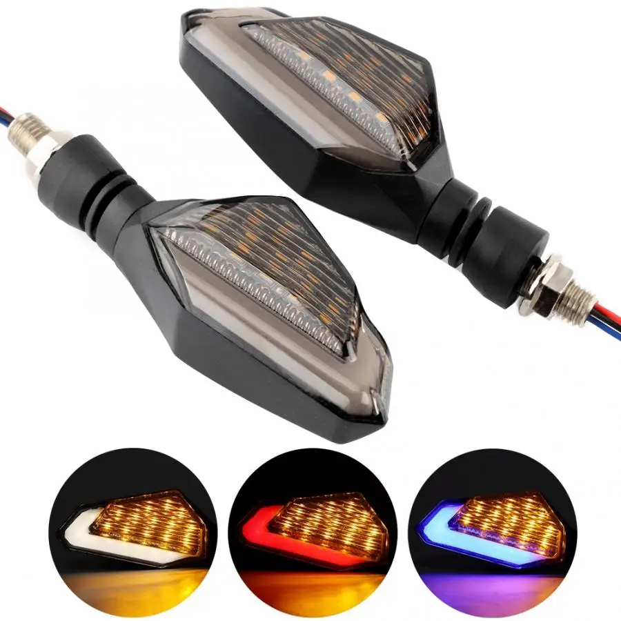 

lighting 1Pair Motorcycle LED Turn Signal Warning Light Indicator Daytime Running Lights Universal accesorios moto
