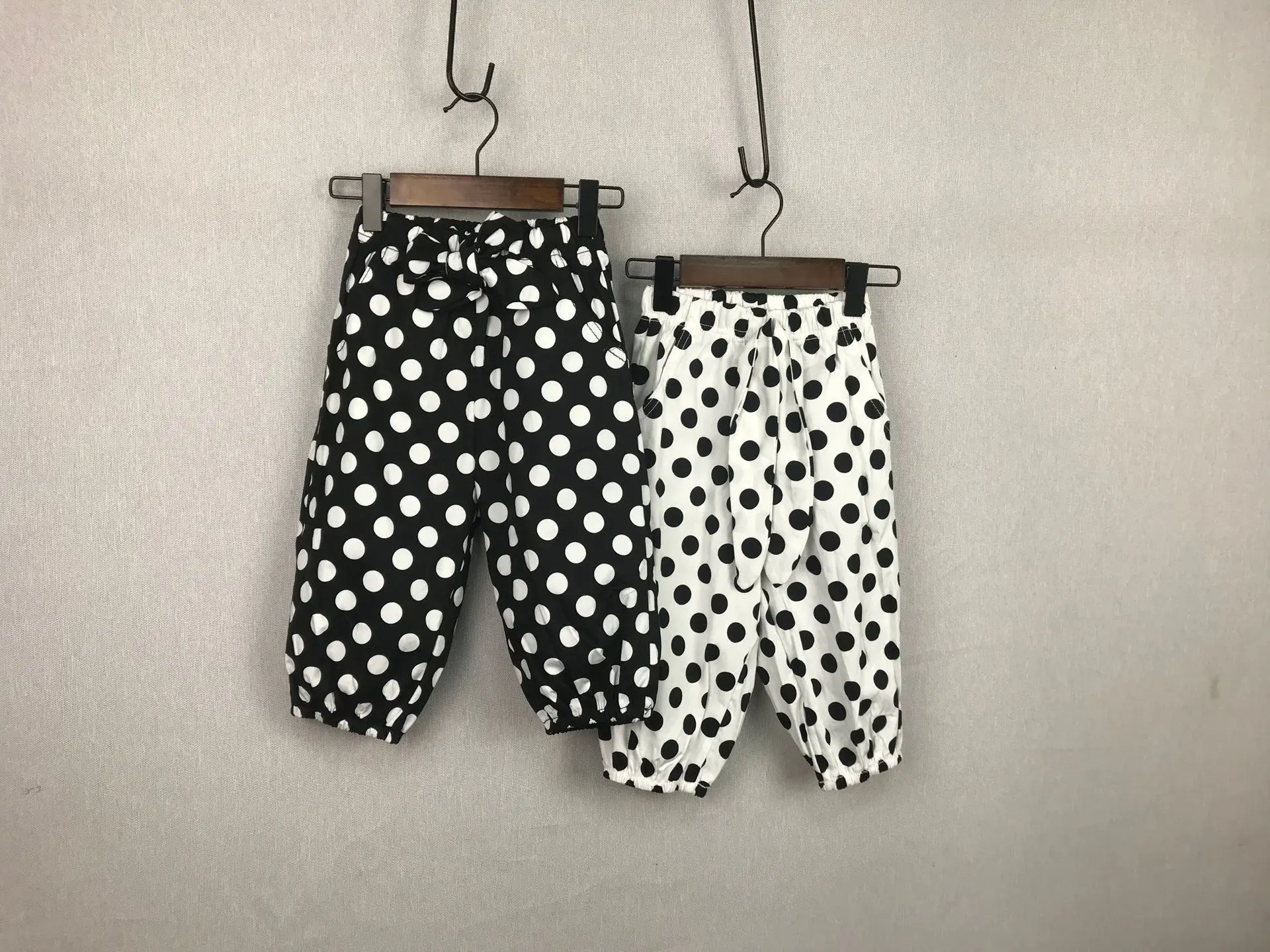 2 3 4 5 6 Y Girls Pants Fashion Korean Dot Printing Calf-length Bloom Pants Summer Toddler Baby Elastic Waist Loose Pants