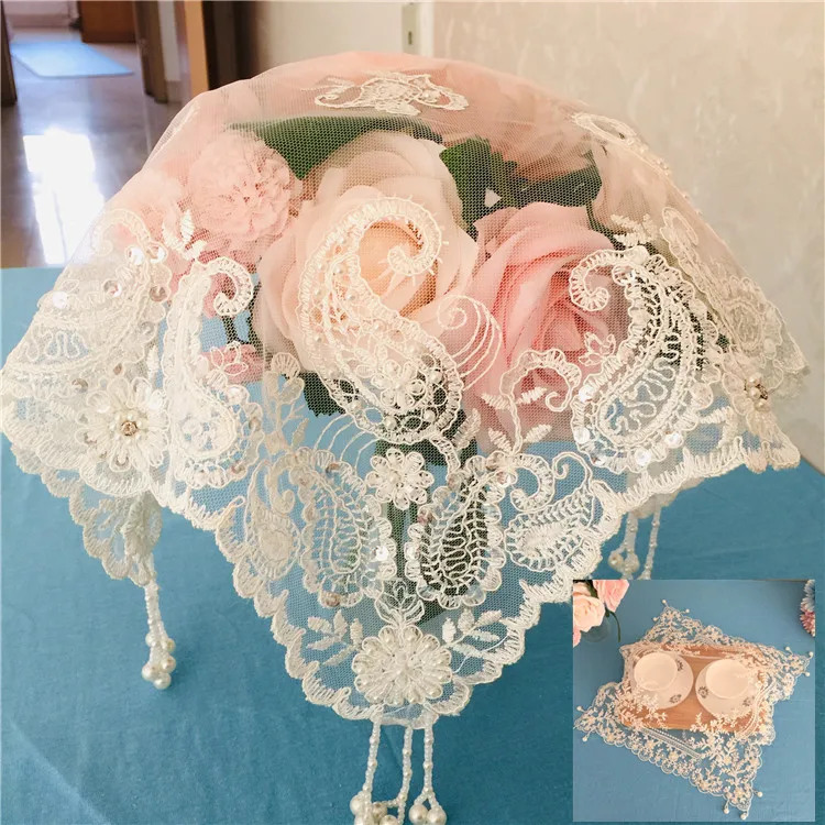 

Europe Beautifully Solid White Lace Christmas Tablecloth Transparent Party Xmas Table Cloth Home Dining Table Cover 1pcs