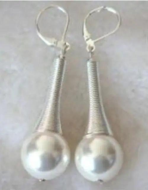 

Wholesale FREE SHIPPING D@SGenuine White shell Pearl Earring tfukm i