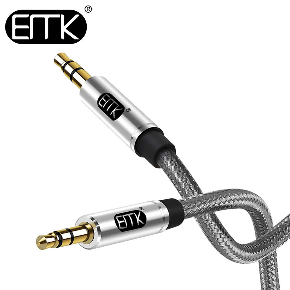 

EMK 3.5mm Audio Cable Jack 3.5 Aux Cable Male to Male 0.5m 1m 2m 3m jack audio For phone Car Headphone MP4/3 with Cotton braided