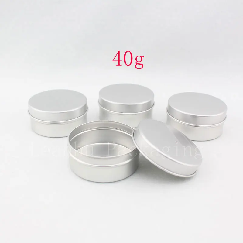 40g X 100 empty round lip balm aluminum containers ,40ml salve tin