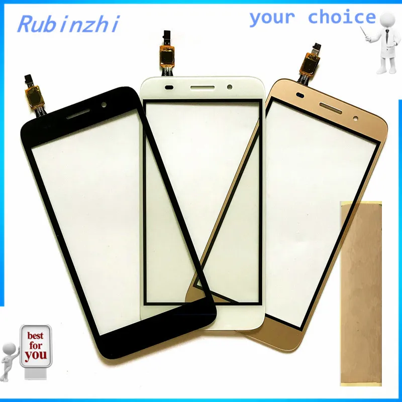 

RUBINZHI With Tape Touch Screen Panel Sensor For Huawei Y3 2017 CRO-U00 CRO-L02 CRO-L22 Touch Screen Glass Digitize