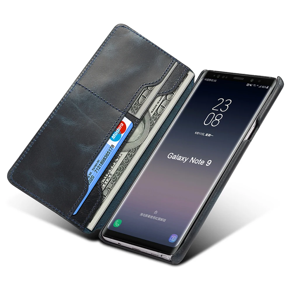 

For Samsung Note9 Case Original PU Leather Wallet Case for Samsung Galaxy S9 S8 Plus Note 8 Note 9 Card Slots Flip Cover Coques