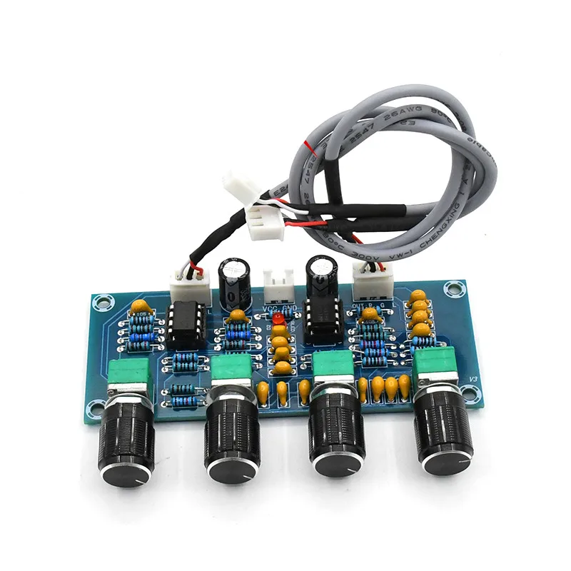 

GHXAMP NE5532 Preamplifier Tone Board Amplifier Treble Mid Bass adjust DC Preamp Tone Audio Board 2019
