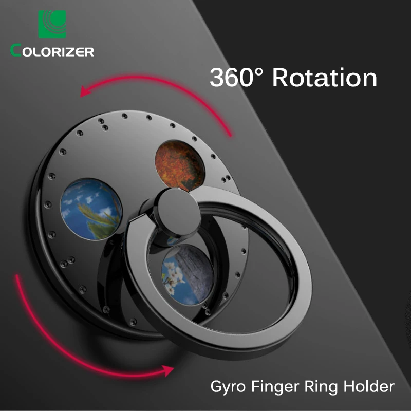 

Gyro Finger Ring Holder Hand 360 Degree Spinner Rotary Rotation Metal Mobile Phone Ring Holder Stand Bracket For iPhone Samsung
