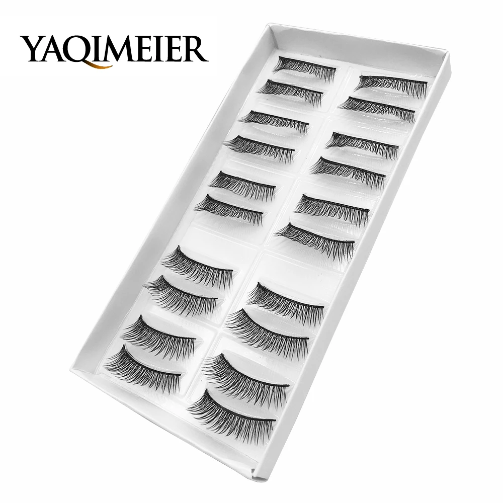 

YAQIMEIER 10 Pairs/Set 3d False Eyelashes Charming Korea Trendy Natural Lashes Individual Eyelashes 2017