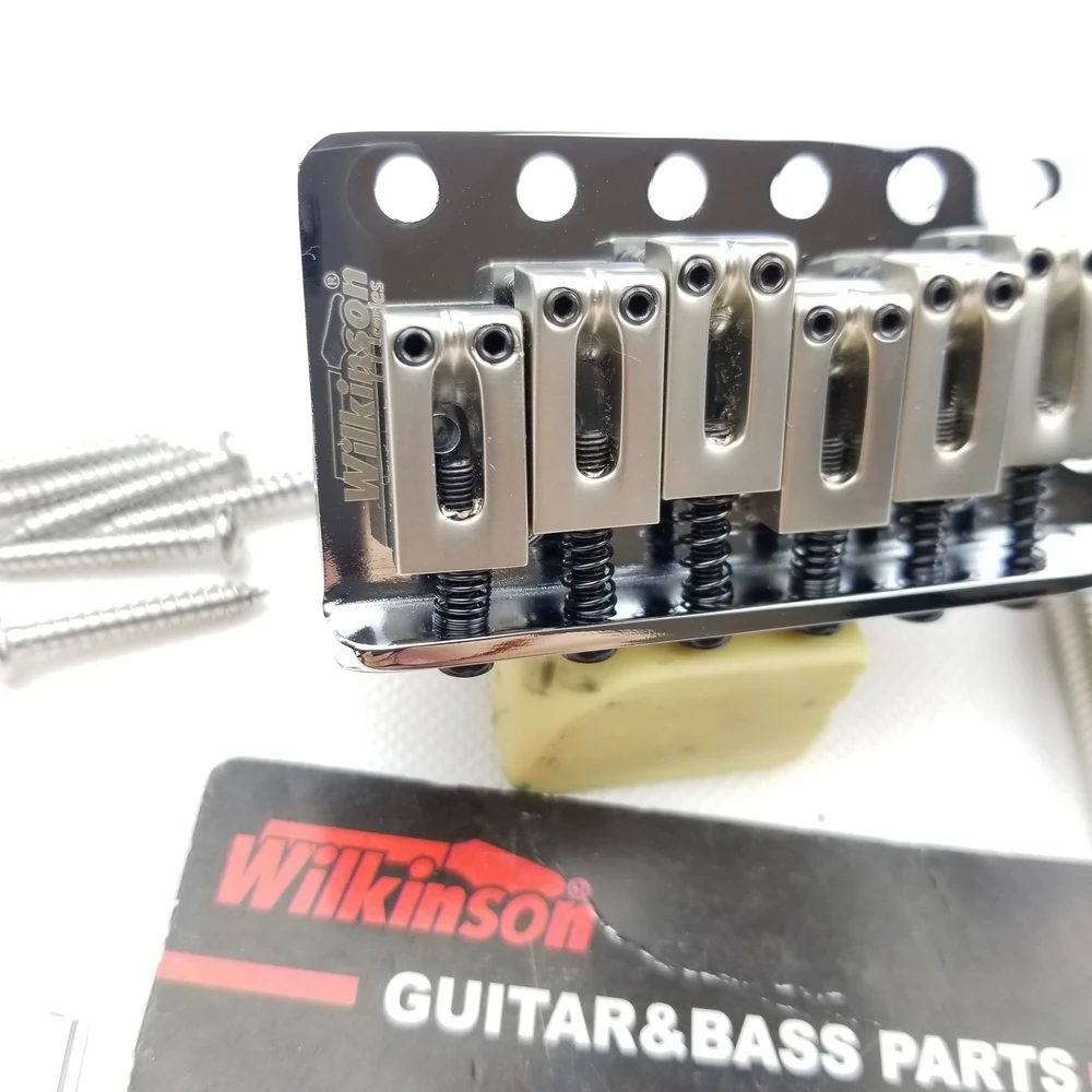 Günstige Wilkinson 6 Schraube Typ ST Elektrische Gitarre Tremolo System Brücke für Strat Gitarre Chrome Silber WOV02