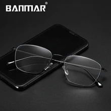 BANMAR, модный синий светильник, очки в ретро-стиле, металлическая оправа, анти-синий луч, компьютерные очки, дизайнерские квадратные очки, оправа, очки A5026