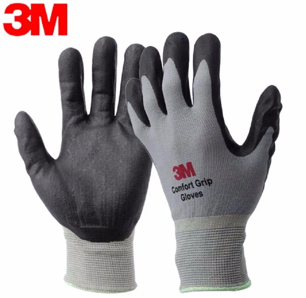 

3M Work Gloves Comfort Grip wear-resistant Slip-resistant Gloves Anti-labor Safety Gloves Nitrile Rubber Gloves size L/M