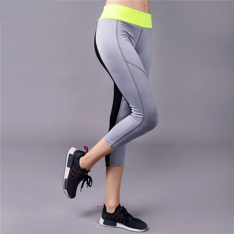 Women Zipper Back Pocket Yoga Sports Pants Gym Tights Capris Leggings