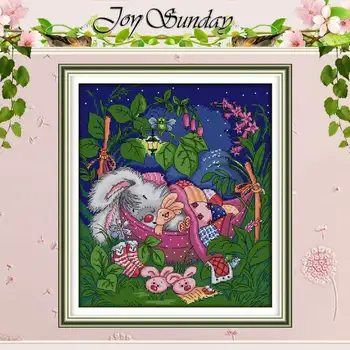 

Rabbit Sleep my joy Patterns Counted Cross Stitch 11CT 14CT Cross Stitch Set Wholesale Cross-stitch Kit Embroidery Needlework