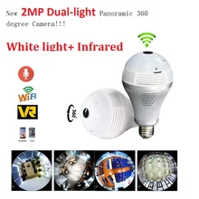HD 1080P Bulb Light Wireless IP Camera 2MP Mini Lamp Infrared Cam Wi-FI FishEye 360 Degree Panoramic CCTV Home Security