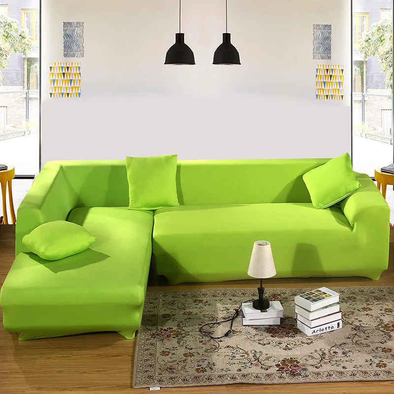 Серый цвет плотная обёрточная бумага чехлы для диванов эластичные потребности заказ 2 шт. чехлы для диванов, если L-style секционный диван угловой диван Капа де диван - Цвет: Green
