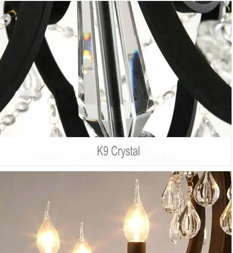 Chandelier Modern Crystal Black Luxury Chandelier Lustre Crystal Hotel Chandeliers Home Decor E14 Led Lights4