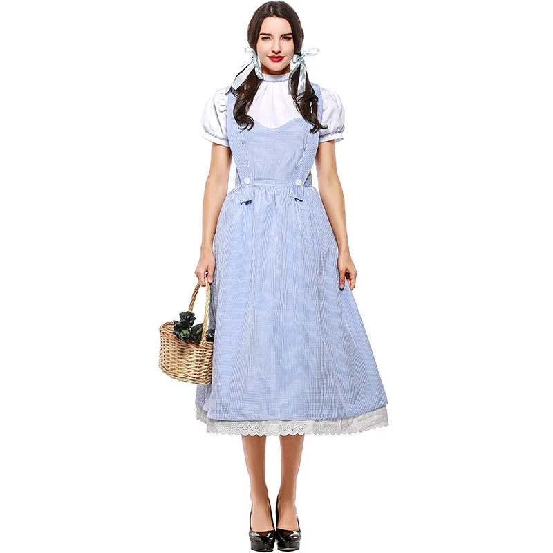 Плюс Размеры Dorothy с персонажами мультфильма «Волшебник страны Оз» семейная одежда взрослым Для женщин Dorothy принцесса горничной Наряжаться костюмная вечеринка на Хэллоуин платье наряд