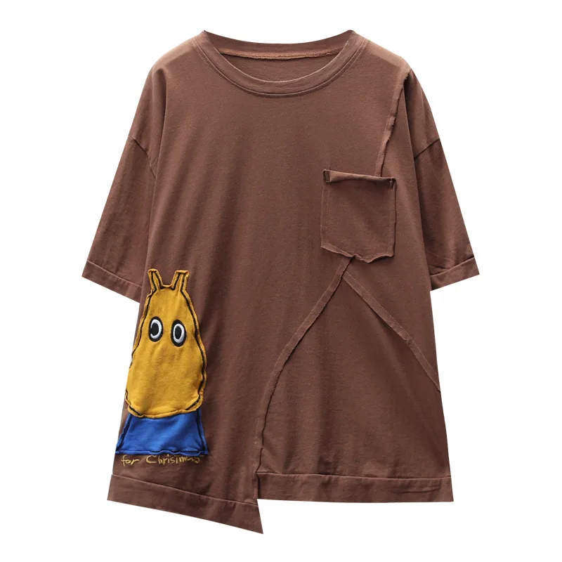 Летняя футболка Женские Ретро Свободные повседневные пуловеры Новые топы с