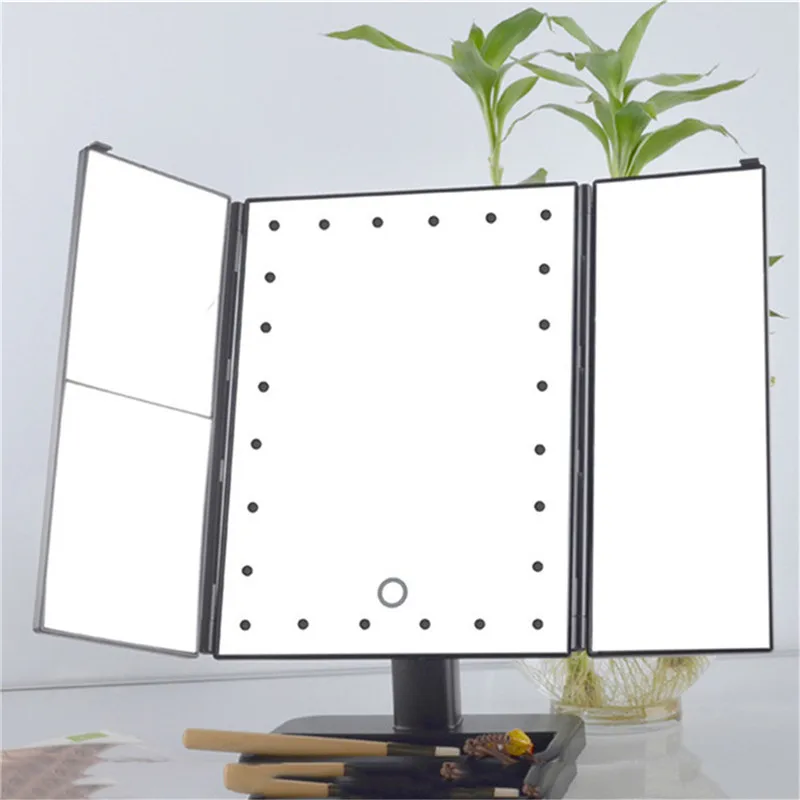 

Professional Folded Touch Screen Table LED Cosmetic Mirror Travel Makeup kit makeup Mirror makeup tool