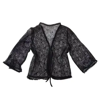 

2020 Summer Shawl Jacket New Loose Lace Outer Seven-point Sleeves Solid Color Openwork Cardigan Lace Shawl Jackets
